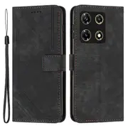 For Transsion Infinix Note 30 Pro 4G Stand Wallet Case Skin-touch Imprinted Lines Phone Cover