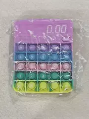 Multi-Color Fidget Pop It Toy Calculator, 6", NIP