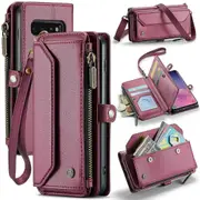 For Samsung Galaxy S10 5G Case RFID Blocking PU Leather Zipper Phone Cover