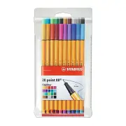 STABILO Fineliner point 88 - Wallet of 20 - Assorted Colors