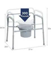 Drive Medical 11117N-1 Heavy Duty Bariatric Folding Bedside Commode Toilet