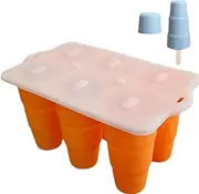 Popsicle Makers for The Freezer | Ice Pop Maker | 6-Cavity Silicone Safe Leak-Proof Tray Container Holder Mould for Toddler Baby Feeding Dessert Fruit