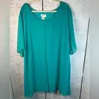 Avenue teal tunic modern layered feminine shot sleeve avant-garde, plus size