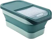 Generic Large Airtight Storage Box for Pet Food, Foldable Container with Measuring Cup, Green