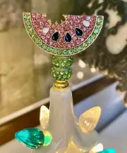 Ceramic Christmas Tree Custom Topper Slice Of Watermelon Summer Crystals Metal