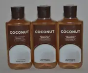 3 NEW BATH & BODY WORKS COCONUT SHOWER GEL WASH ALOE VITAMIN E OIL COCOA BUTTER