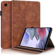 CXTCASE for Samsung Galaxy Tab A7 Lite 8.7 inch 2021 Case Embossed Tree PU Leather Case Wallet Flip Cover Stand Function Tablet Case for Samsung Galaxy Tab A7 Lite 8.7" 2021 (SM-T220/T225) - Brown