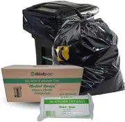 36L White Bin Liners - 8um - 1,000 Bags ('Modest' Office / Kitchen Tidy Liners)