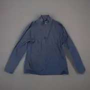 Kenneth Roberts Men’s Quarter Zip Pullover Large Charcoal 100% Cotton Soft