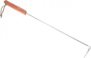 Wooden Handle BBQ Meat Turner BBQ Food Flipper Hook for Grilling Easy to Clean Meat Hooks for Butchering