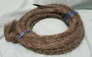 Mane Horse Hair Mecate 22 feet long, 1/2" diameter, Solid Light Gray