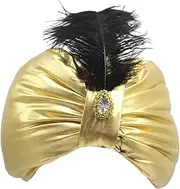 [TOZLU] Arab India Pleated Turban Pleated Indian Cap Men Sultan Costume Pleated Headwear Scarf