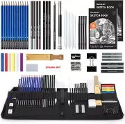 Drawing Kit 52 Pack Pencils Set Professional Art with Sketch Graphite Charcoal