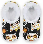 [Caihoyu] Slipper for Kids Girls Boys Fuzzy Fleece Anti-Slip Rubber Sole Lightweight House Slipper Socks Indoor Outdoor Winter Bedroom