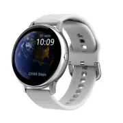 1.3 Inch Color Full Round Screen Smart Watch Full Touch Screen Waterproof Bluetooth Watch Monitor Heart Rate ECG Blood Pressure-Silver