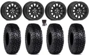 Valor V09 Beadlock 15" Wheels Black 30" Intersect Tires Polaris Ranger XP 9/1K