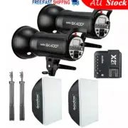 2X Godox SK400II Studio Flash + 60*60cm Softbox + Stand + X2T-C/N/S/F/O Trigger
