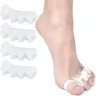 Toe Separators, T Tersely 2 Pairs Soft Gel Toe Spacers to Correct Bunions white