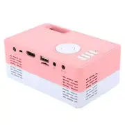Mini LED Portable Projector Home Theater Media Player Rack White Pink AU Plug