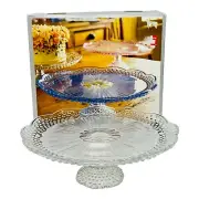 Gorham Crystal Emily’s Attic Collection Clear 13” Footed Cake Plate NEW IN BOX