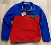 New! Patagonia Synchilla Snap-T Pullover Fleece Jacket Sz.Large Red 1/4 Zip