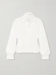 [Stella McCartney] Stella McCartney - + Net Sustain Cotton-poplin Peplum Shirt - White - IT44 IT 44 White