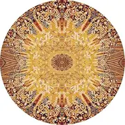 Kitchen Rugs Flannel Bathroom Rugs Round Floor Mats Anti Slip Door Mat Retro Country Style Carpets for Entryway Living Room, Diameter 100cm