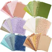 96 Sheets Textured Scrapbook Paper and Mesh Fabric Assorted Set - 6 Pack Mixed S