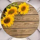 Round Tablecloth Sunflower Round Fitted Tablecloth with Elastic Round Outdoor...