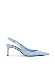 Dolce & Gabbana Patent Slingback Heels With Logo Plaque