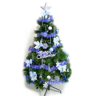 摩達客 台製5尺(150cm)特級綠松針葉聖誕樹(藍銀色系)(不含燈)