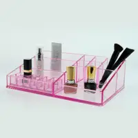 在飛比找松果購物優惠-【美的空間】口紅化妝品壓克力收納盒-粉色 (9折)