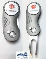 GOLF SWITCHBLADE NCAA CLEMSON TIGERS Divot Repair Tool + Ballmarker Gray Clem2