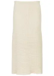 Jil Sander Waffle-knit Cotton Midi Skirt - Cream - 40 (UK10 / S) 40 (UK10 / S)