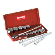 Sidchrome SCMT15205 - Socket Set 3/4 Drive 17 Piece Metric