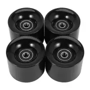 Pack of 4 60mm Skateboard Wheels + ABEC-9 Bearing Steel and Spacers Cruiser Wheels Black