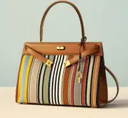 NWT Tory Burch LIMITED EDT Lee Radziwill STRIPE Satchel Bag Tote