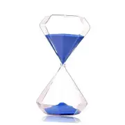 Diamond Glass Hourglass Sand Timer 60 Minutes with () Blue