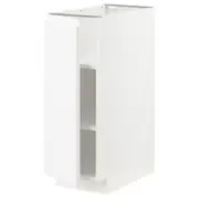 METOD base cabinet with shelves, white/Voxtorp matt white, 30x60x80 cm