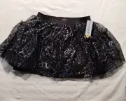 Girls Cat & Jack Halloween Spider Webs Tiered Skirt Size XL