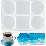 Silicone Coaster molds for epoxy Resin, Large Deep Circle Round Molds Square Octagon for DIY Epoxy Resin Molds Crafts