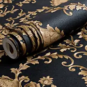 1M Embossed Texture Wallpaper Metallic 3D Damask Wall Roll Washable PVC Decor