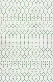 JONATHAN Y Ourika Moroccan Geometric Textured Weave Indoor/Outdoor Area Rug in Green/ivory at Nordstrom, Size 2Ft 0In X 8Ft 0In