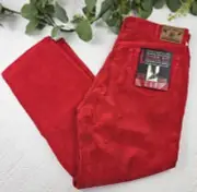 VTG NWT Gap Loose Fit Stonewashed Cotton Corduroy Tapered Men's Size 38 x 30 Red
