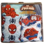 Marvel 6 Boy's Boxer Briefs underwear Spider-Man 2 pairs Super Hero Comics NEW