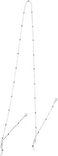 [Minkissy] 1Pc Decorative Eyeglasses Chain Fashionable Metal Chain Clip Bead Design Lightweight and Versatile for All of Glasses Prevents Loss DIY Friendly