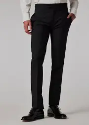 Paul Smith Men's Black Solid Tuxedo Trousers Dress Pants Size 38R