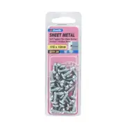 Zenith 10G x 12mm Zinc Plated Self Tapper Pan Head Sheet Metal Screws - 30 Pack