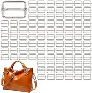 [Generic] Metal Rectangle Buckles | 100X Leather Metal Slide Buckles Rectangle,Webbing Slider Hardware, Heavy Duty Strap Adjuster for Luggage Connectors, Wallets, Dog Collars