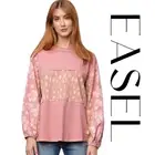 SML EASEL MAUVE DREAMS COMING PRINTED BOXY TOP/SHIRT/TEE BHCS